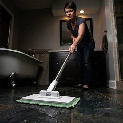 Balai microfibre avec manche télescopique en aluminium