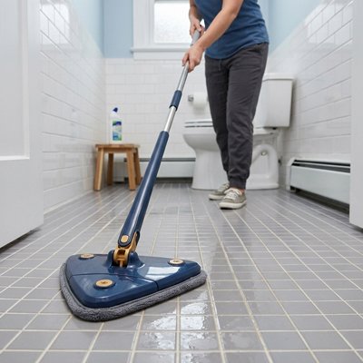 Manche télescopique ergonomique du balai serpillère