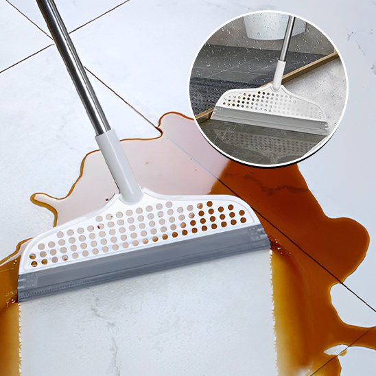 Utilisation du balai raclette pour nettoyer en hauteur