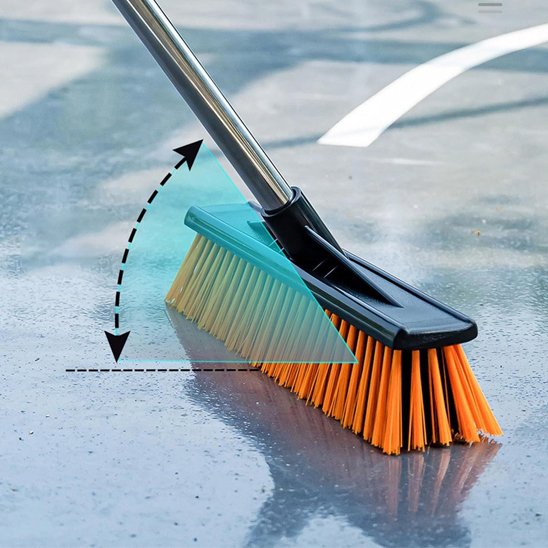 Poils bicolores rigides du balai pour capturer feuilles et débris sur terrasse