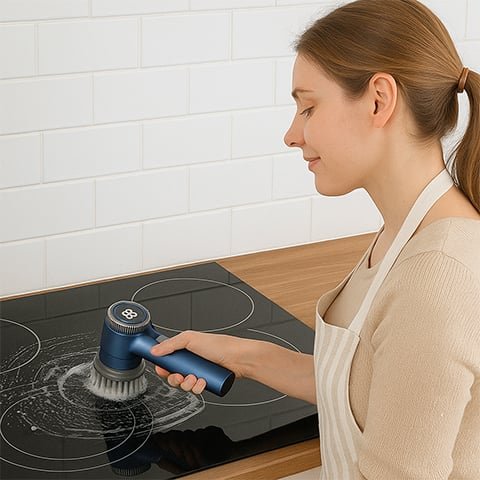 Brosse électrique ergonomique pour salle de bain et cuisine