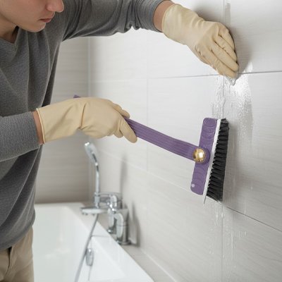 Brosse nettoyage violette durable et facile à ranger