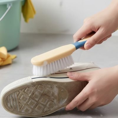 Brosse nettoyage ergonomique disponible en orange et bleu