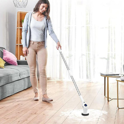Brosse rotative nettoyage avec manche télescopique extensible