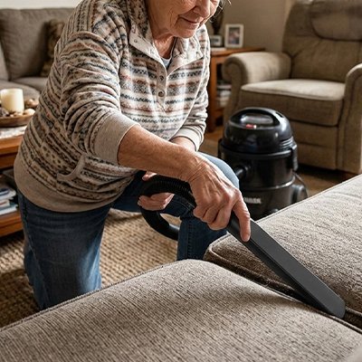 Suceur plat orientable pour recoins et espaces étroits