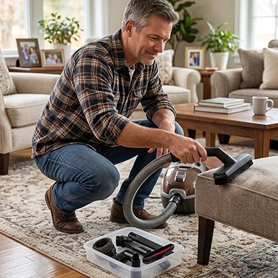 Système de rangement compact embouts aspirateur