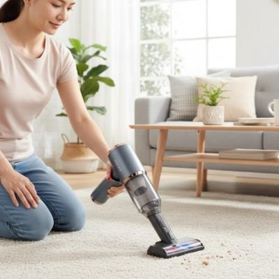 Mini aspirateur rechargeable avec socle de charge