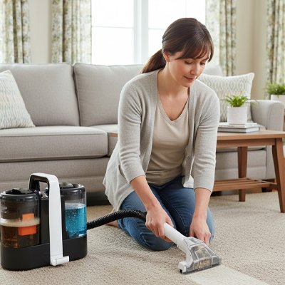 Nettoyeur tapis compact vertical facile à ranger