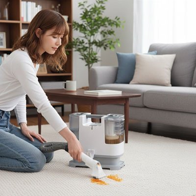 Nettoyeur tapis compact léger facile à transporter d'une pièce à l'autre