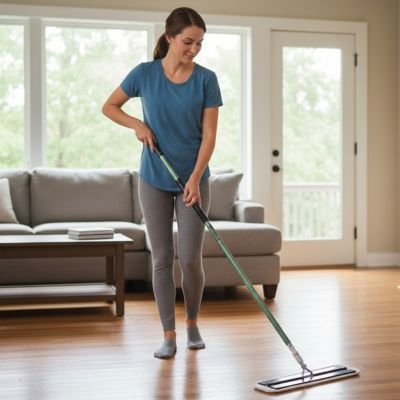 Serpillère microfibre utilisée sur parquet et carrelage
