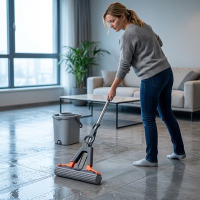 Serpillère ultra-absorbante système d'essorage intégré